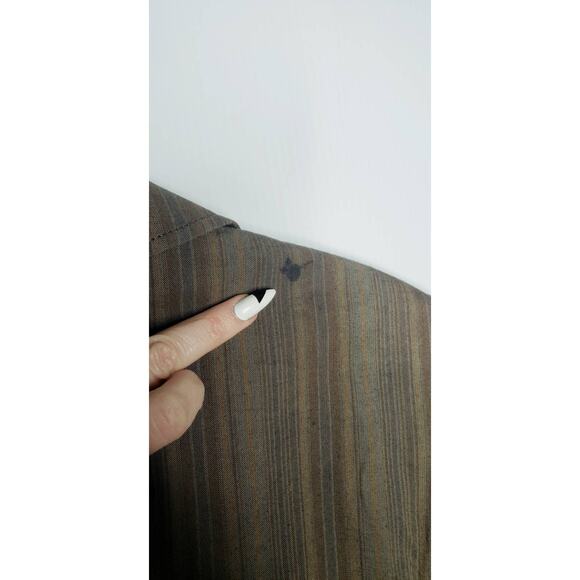 Max Mara Weekend Blazer 8 Striped Y2K Stretch Cotton Brown 3 Button Career - Picture 12 of 12